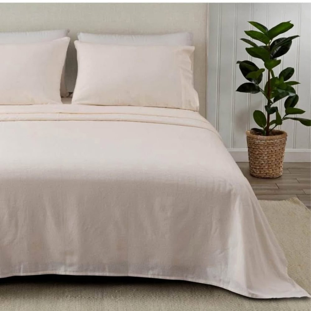 Great Bay Home Flannel Sheet Set Full Size - 100% Turkish Cotton, Double-Brushed
